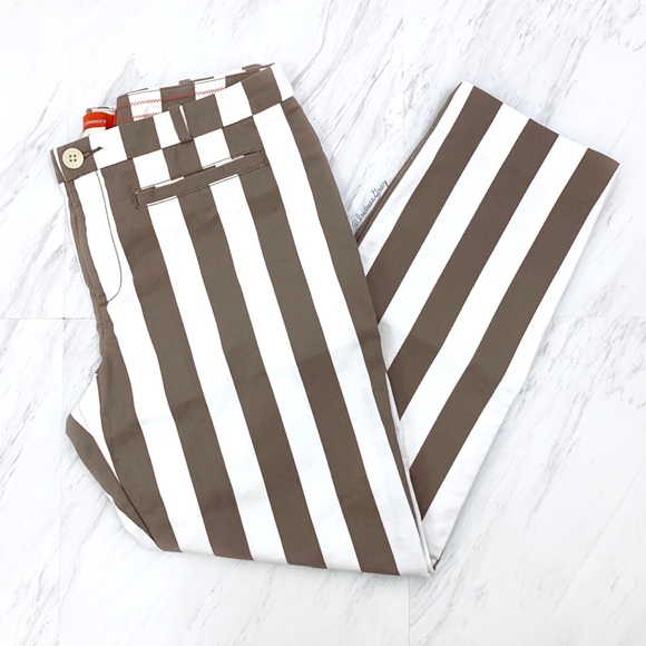 Anthropologie Pants - Anthropologie- Cartonnier Brown Stripe Crop Pants